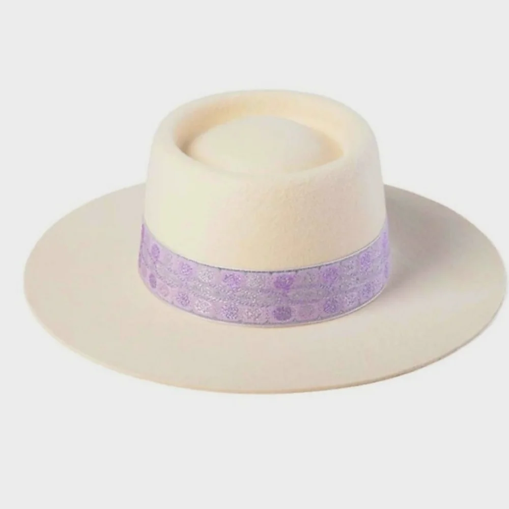 Lack Of Color Cream and Lavender Hat - Picture 2 of 12